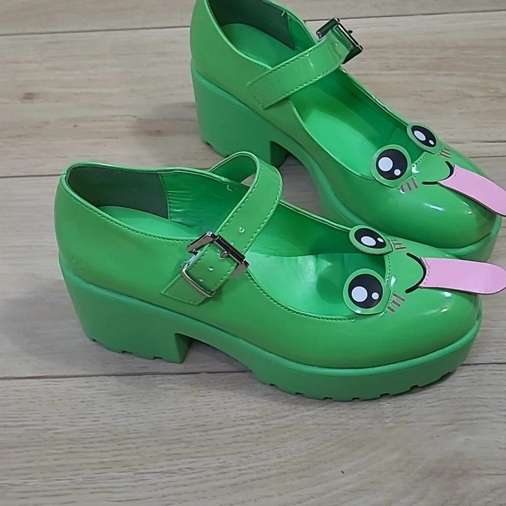 Koi TIRA MARY JANE SHOES ‘CHEEKY FROG EDITION’ women’s size US 8 EU 39 - Picture 1 of 14
